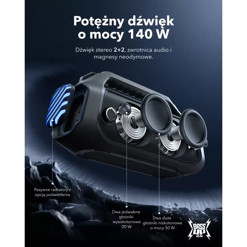2.1 kaasaskantav kõlarisüsteem Anker Soundcore Boom 2 Plus 140 W