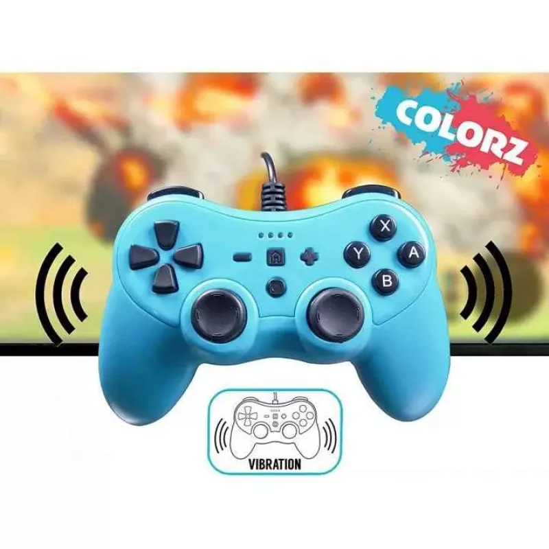 Juhtmega kontroller SUBSONIC SA5488-1 Neoonsinine — Nintendo Switchile, juhtmega ühendus