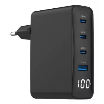 Gembird TA-UC-PDQC100LCD-01-BK mobiilseadme laadija Sülearvuti, Nutitelefon Must AC Kiirlaadimine Siseruumides