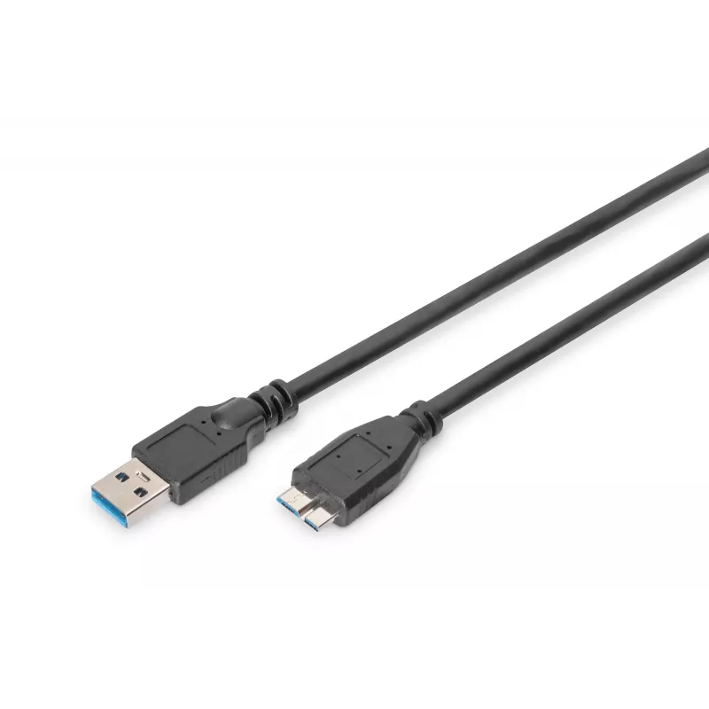 ASSMANN SuperSpeed USB 3.0 kaabel, USB A pistik Micro USB B-pistik, Cu AWG 28, 2x varjestatud, pikkus 1,0 m (AK-300116-010-S)