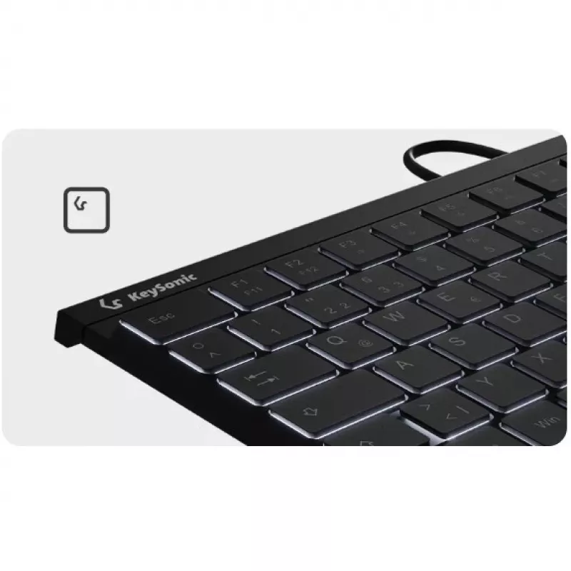 KeySonic KSK-5011ELC (DE) klaviatuur Kodu USB QWERTZ Saksa Must