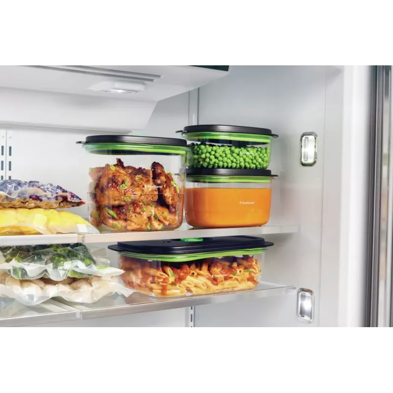 Toidu säilitusnõu FoodSaver FFC023X 1,8 L ovaalne Tritan, must läbipaistev, vaakumpump, nõudepesumasinakindel