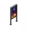 Reklaamekraani korpus Edbak POK101 terasest must portree 862x200x1981mm