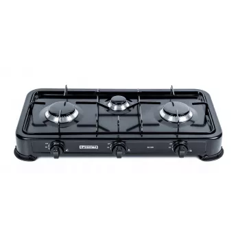 Gaasipliit PROMIS KG300C, 3 põletit, manuaalsed pöördnupud, must pliidiplaat, 580×310×110 mm