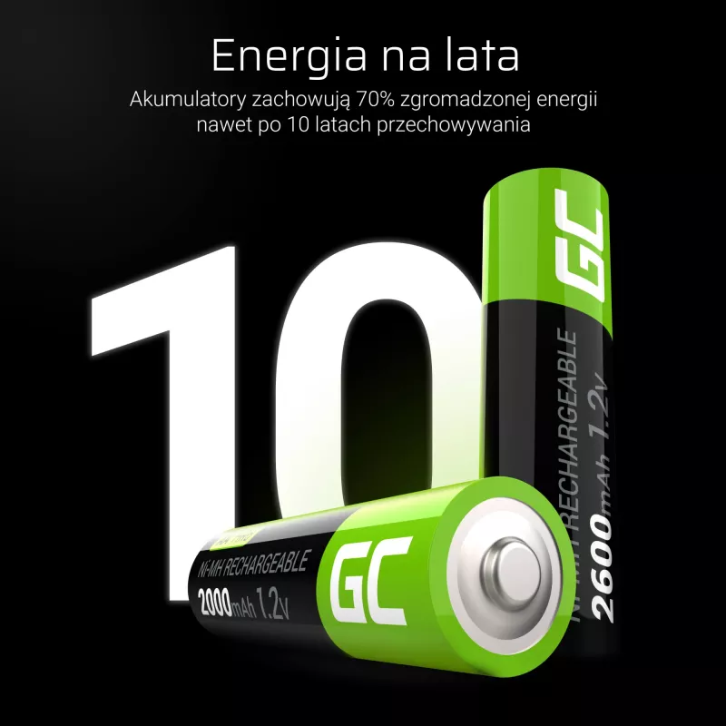 Laetav aku roheline Cell GR02 — NiMH AA 1,2 V 2000 mAh, 2 tk