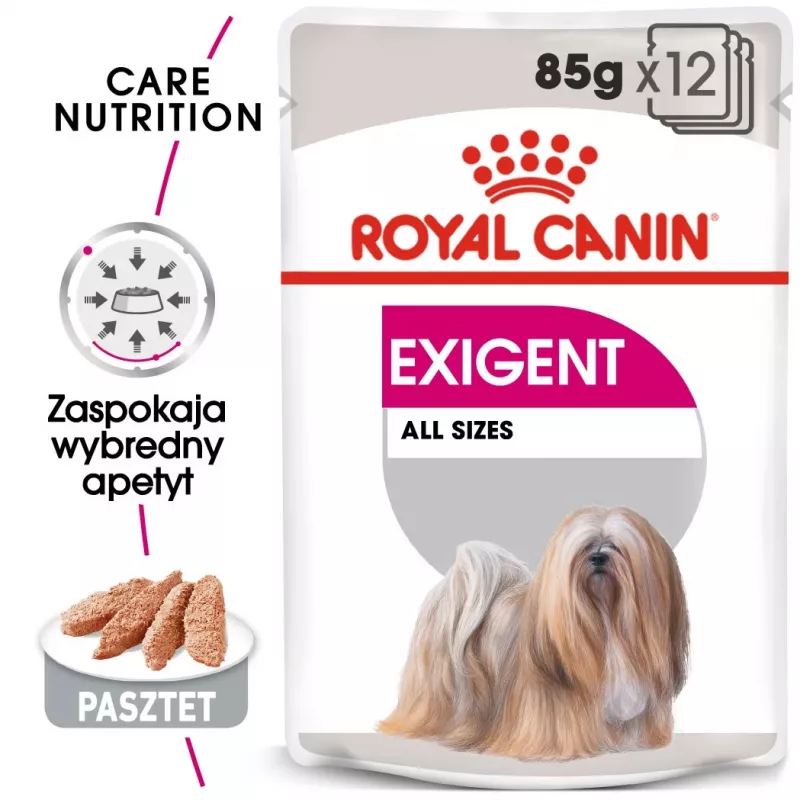 ROYAL CANIN Exigent Meat Universal märg koeratoit 12×85 g — linnuliha, täiskasvanud, valivale koerale