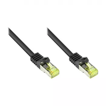 RJ45 paigalduskaabel Cat.7 toorkaabli ja riivikaitsega (RNS®), S/FTP, PiMF, halogeenivaba, 600 MHz, OFC, must, 1,5 m, Good Connections® (8070R-015S)