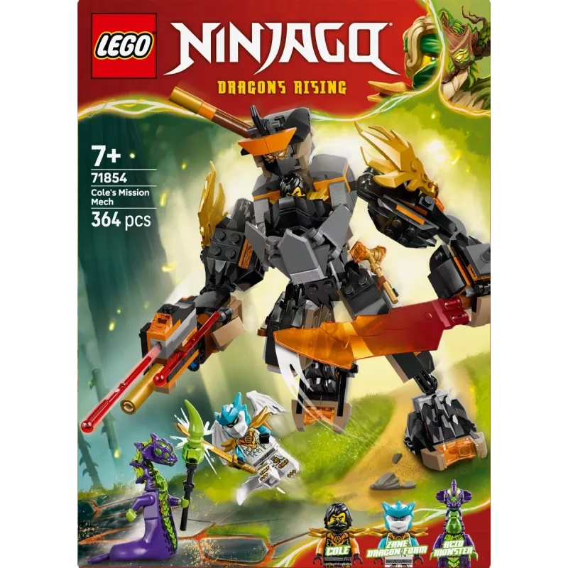 LEGO NINJAGO 71854 Cole'i missioonimeha ja draakon Zane