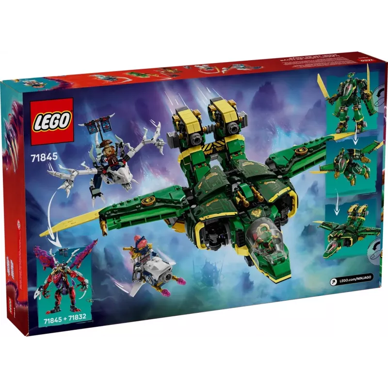 LEGO NINJAGO komplekt 71845 Lloyd’s Jet Mech — 1112 tükki, 5 minifiguuri, liigutatavad tiivad, kõrgus 240 mm