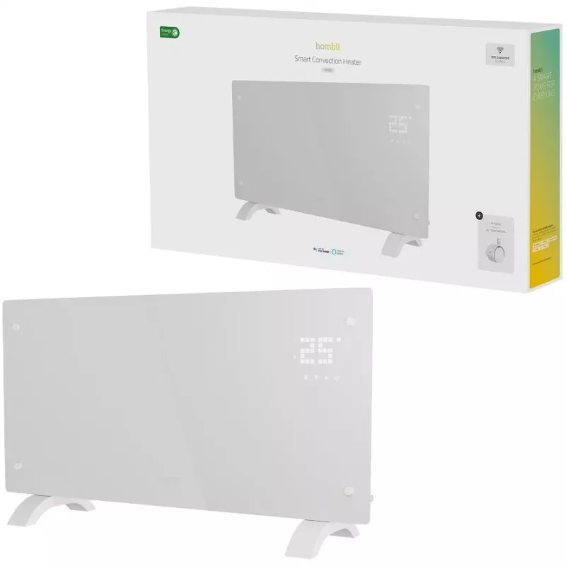 Konvektor-tüüpi elektrikeris Hombli HBCH-0309, 2000 W, süsinikkiust küttekeha, siseruumidesse põrand/seina, valge