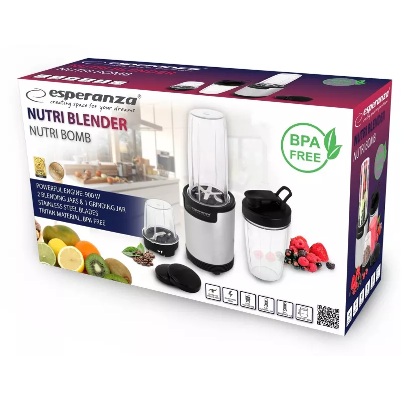 Laua-blender Esperanza EKM030 Must roostevaba teras