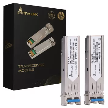 Extralink SFP moodul SFP 1.25G 2-pakend, 1,25 Gbit/s, LC/UPC, 1310 nm, 20 km, ühemoodiline, DOM (mõeldud HP/Aruba jaoks)