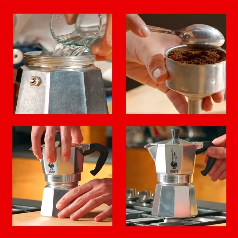 Bialetti Moka Express Moka pott 0,775 L Alumiinium, Must