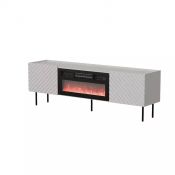 TV-kapp cama meble LUCCA 180x40x59 cm, kašmiirvärvi pealispind, must kamin