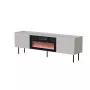 TV-kapp cama meble LUCCA 180x40x59 cm, kašmiirvärvi pealispind, must kamin