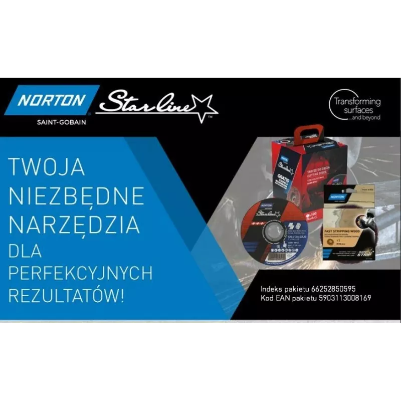 NORTON SHIELD. STARLINE 125mmx1.0/100tk ÄMBER+LAUSRIIDE LIHAKETAS