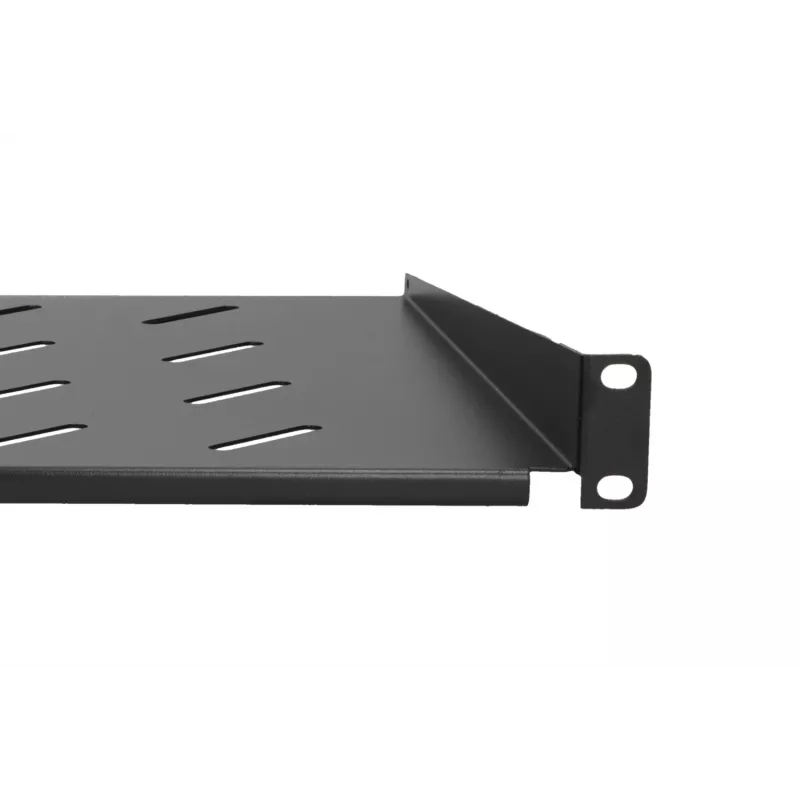 Riiul Extralink SHELF 1U 19-tolliste seinakappide jaoks, 1U, 300 mm, must, metall