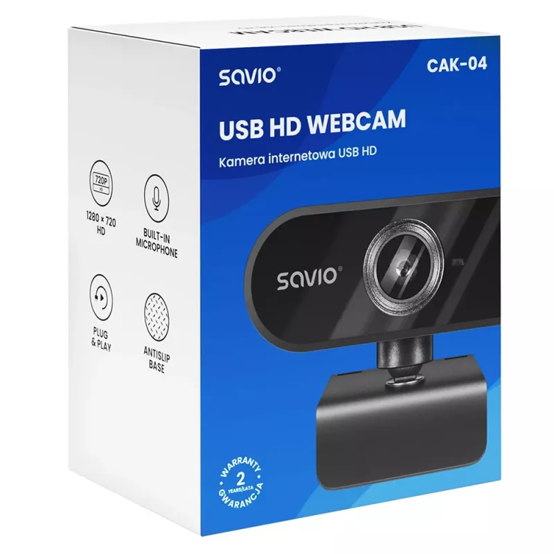 Savio CAK-04 veebikaamera 720 MP 1280 x 720 pikslit USB must