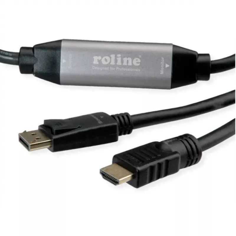 Video kaabliadapter ROLINE 11.04.5776 7.5m HDMI Type A DisplayPort Must
