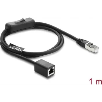 DELOCK RJ45 ST < BU võrgukaabel sisseehitatud lülitiga Cat.6 F/UTP 1 m