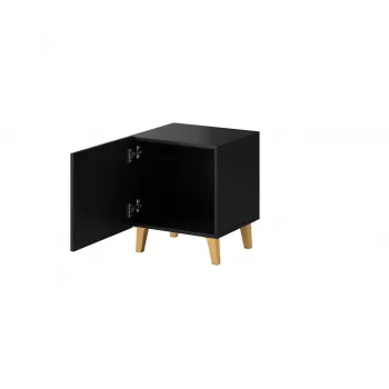 Öökapikomplekt cama meble PAFOS, 2 tk, 45×40×51 cm, mattmust, MDF/puitlaastplaat