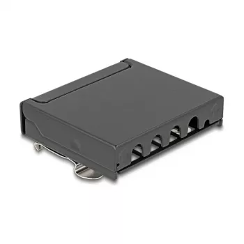 DELOCK Mini töölaua RJ45 4-pordiline Cat.6A varjestatud patch-paneel must, metall, 90×22×93 mm