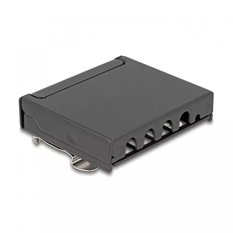 DELOCK Mini töölaua RJ45 4-pordiline Cat.6A varjestatud patch-paneel must, metall, 90×22×93 mm