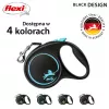 Sissetõmmatav koerarihm Flexi Must Design M — 5 m pikkus, linditüüp, max koormus 25 kg, ergonoomiline käepide