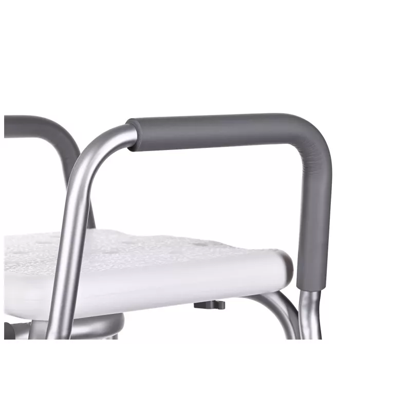 Dušitool ActionMed KP300AM seljatoe ja käetugedega, polüpropüleen, reguleeritav kõrgus 43–56 cm, iste 40×33 cm, max kasutaja kaal 110 kg