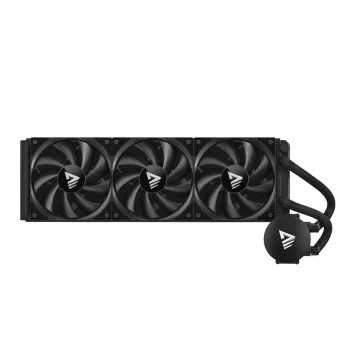 Vedelikjahutuse komplekt SAVIO NOX 360 mm (3×120 mm ventilaatorit, vasest alus, alumiiniumradiaator) Must, 600–1800 p/min