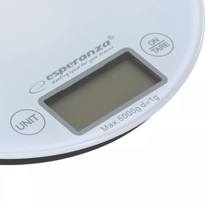 Elektrooniline köögikaal ESPERANZA EKS003W, 5 kg, 1 g täpsus, karastatud klaas, puutjuhtimine