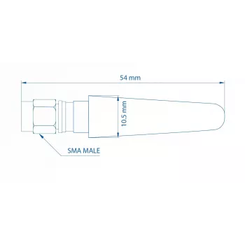 Kompaktne sirge mobiilantenn TELTONIKA 003R-00281 5 dBi mobiil- ja traadita seadmetele
