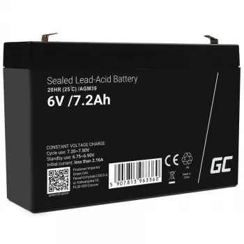 roheline Cell AGM39 tööstuslik akupank 7200 mAh 6 V