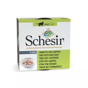 Märg kassitoit Agras Pet Foods SCHESIR Tuunikala mahi-mahiga tarrendis, 85 g purk, 12,5% valku, 1% rasva, 85% niiskust