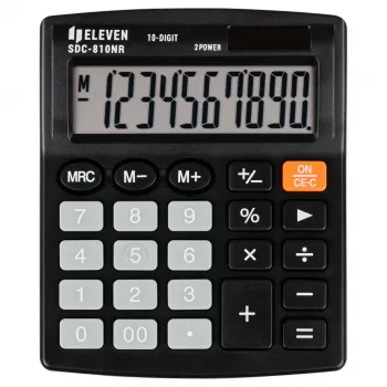 ELEVEN kalkulaator kontorisse SDC-810NR 10-kohaline ekraan, kahe toiteallikaga, must