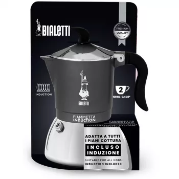 Pliidiplaadil kasutatav induktsioonkohvimasin BIALETTI FIAMMETTA 2 tassi, hall
