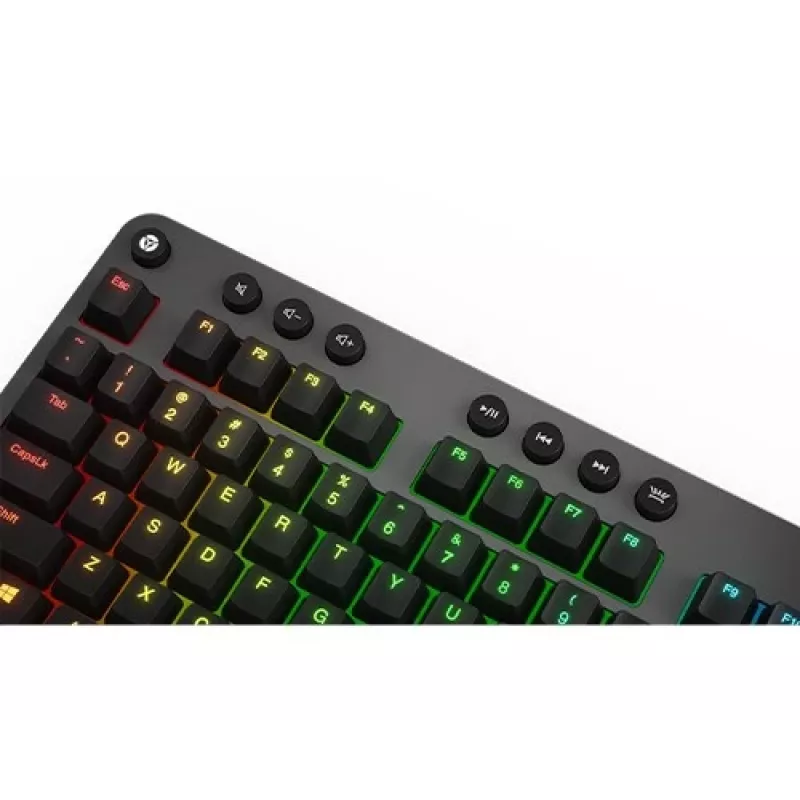 Mehaaniline mänguriklaviatuur Lenovo Legion K500 — täissuuruses 104-klahviline USB, QWERTY US English, RGB taustvalgustus, hall/must