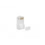 LANBERG RJ-45 juhtmepistik PLU-6000 Cat6 U/UTP kaablitele, läbipaistev/valge, 100 tk pakend