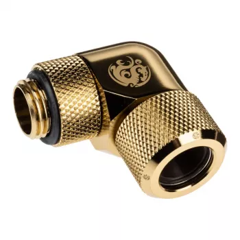 Bitspower Advanced Multi-Link Adapter Connector 90 kraadi G1/4 tolli AG kuni 12mm AD Hardtube - Pööratav, Messing