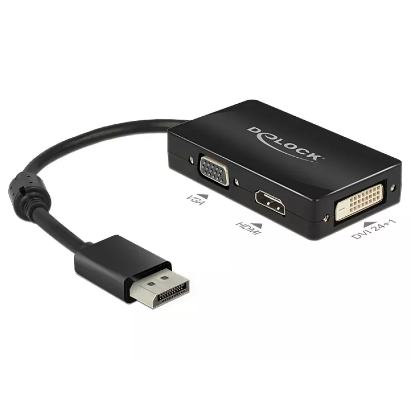 DeLOCK 0,16 m DisplayPort/VGA+HDMI+DVI VGA (D-Sub)+ HDMI + DVI must