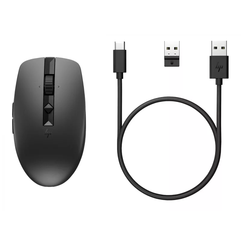 HP 710 laetav vaikne hiir, mõlemakäeline, RF juhtmevaba + Bluetooth, 3000 DPI, must