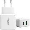 ANSMANN HC218PD - Toiteplokk - 18 W - 3000 mA - PD, QC 3.0 - 2 väljundporti (USB, USB-C) - Valge (1001-0111)