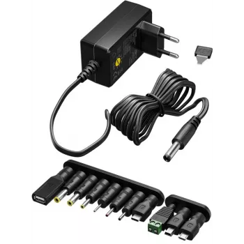 Goobay 64568 Laadija mobiilseadmetele, universaalne, must, AC sisetoitega (64568)
