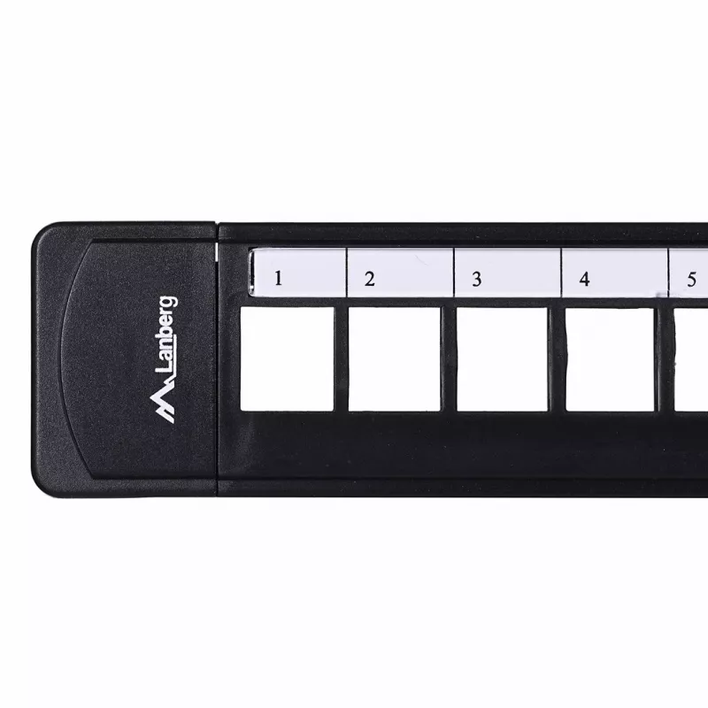 Patch panel 1U LANBERG PPKS-1124-B, 24 porti, 1U, ABS, must, 482.6×44.5×154 mm
