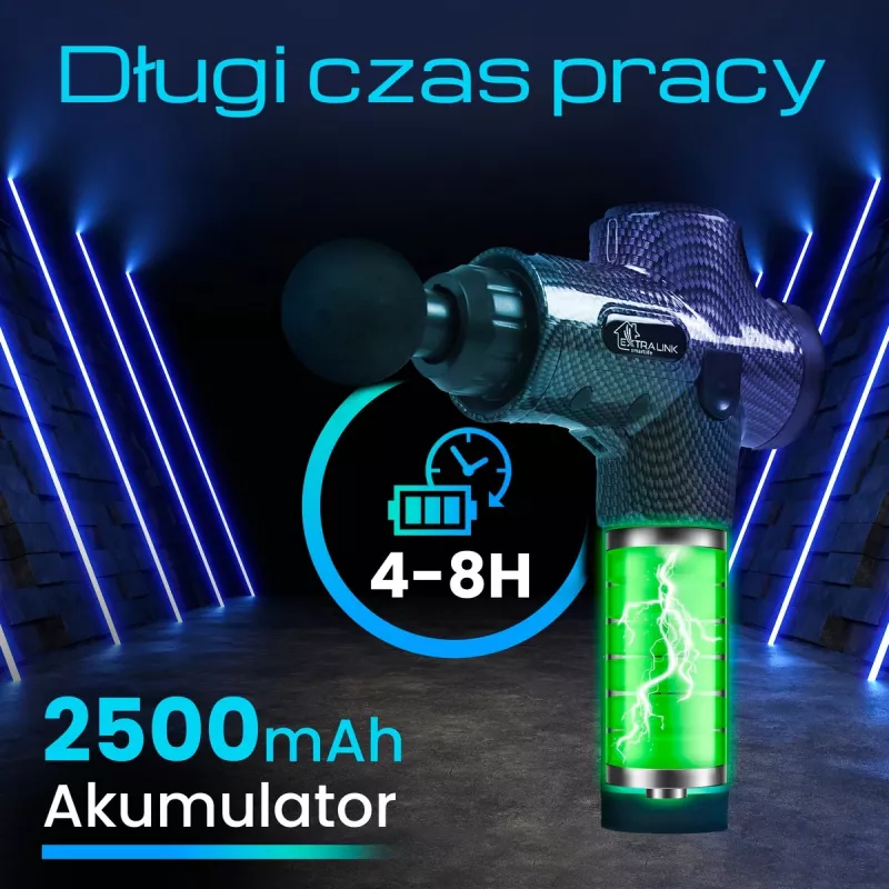 Massaažipüstol Extralink MSG-01-PRO 3800 p/min 6 otsakut