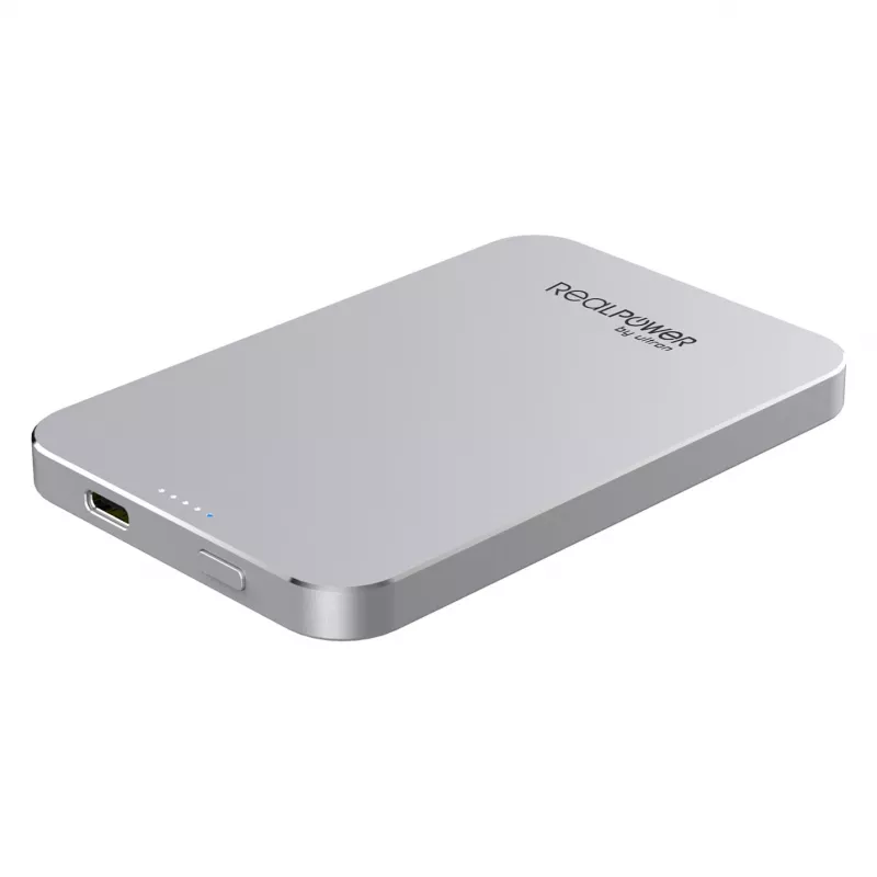 RealPower Powerbank PB-5000 MAG Hõbedane 5.000mAh