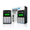 Akulaadija everActive NC450B — 4-elemendiline AAA-laadija, 110/230 V vahelduvvool, must