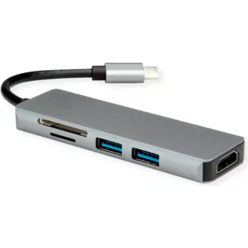 ROLINE'i dokkimisjaam Type C HDMI 2x USB3.2 Gen1 A SD/MicroSD – digitaalne/andmeside (12.02.1019)