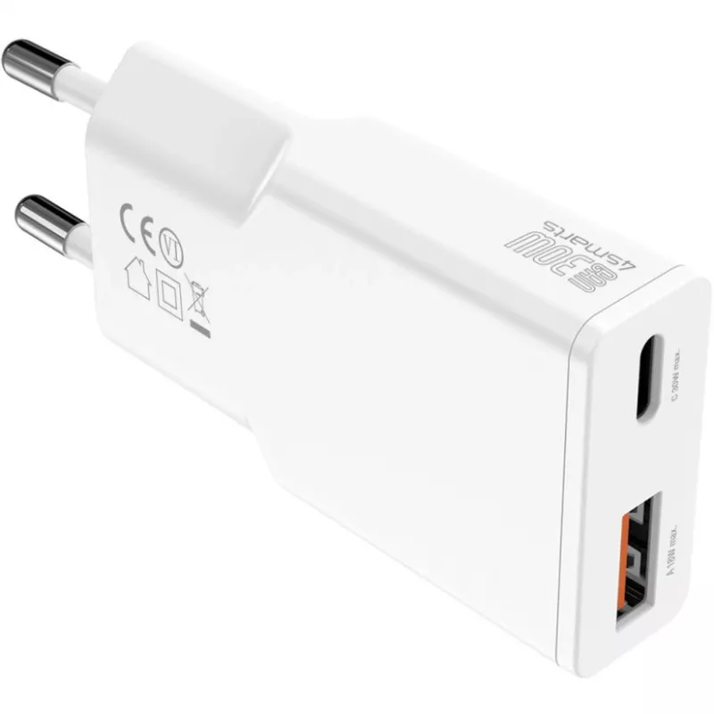 Laadija 4smarts PDPlug Duos õhuke nutitelefon tahvelarvuti valge vahelduvvool kiirlaadimine