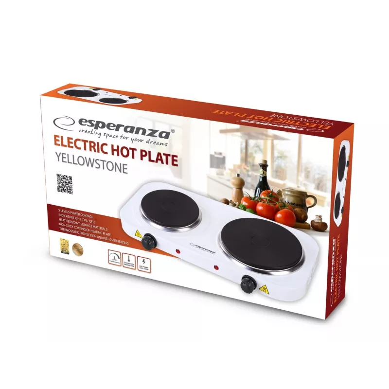 Esperanza EKH014W elektripliit 2 tsooni, valge